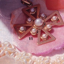 Croix cardinale or et perles - Marie M®