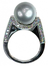 L485GBV - Bague perle et diamants Marie M®