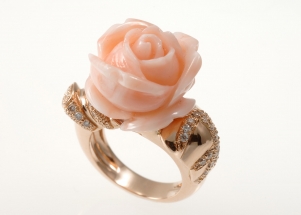 L607 - Bague Rose corail Marie M®